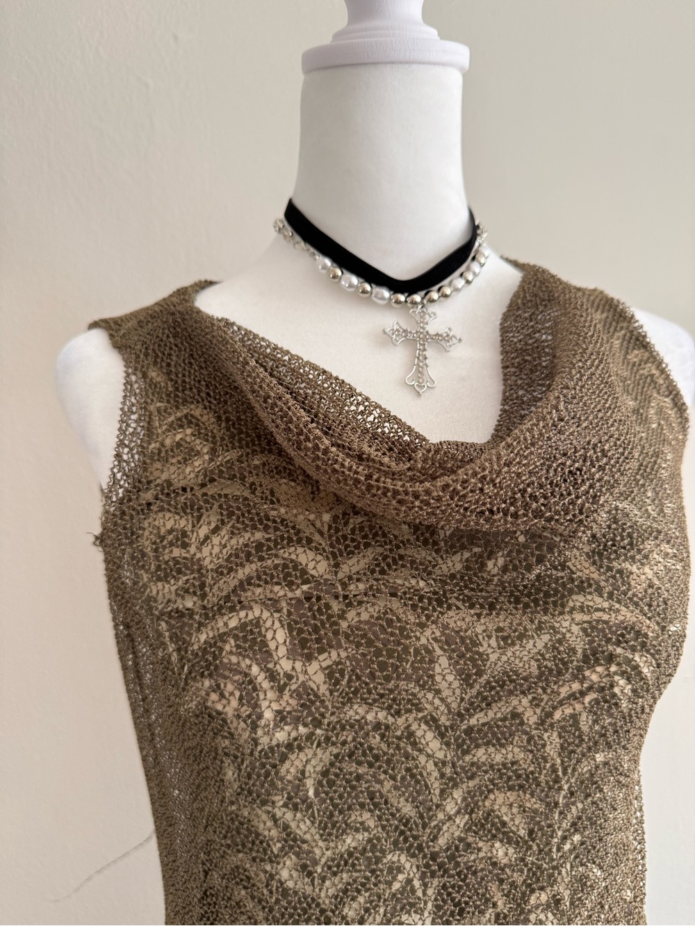 Sleeveless Silk 100% Cowl Neck Dress - Picture 5 of 8